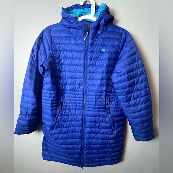 L.L.Bean Girls’ Ultra Light Down Puffer Coat Longer Length Size 14 / 16 - Picture 1 of 10